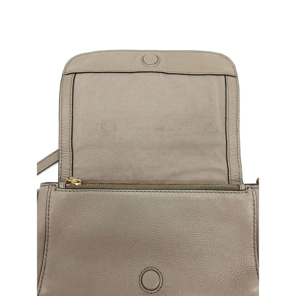 Marc Jacobs Recruit Nomad  Gray-Taupe Pebbled Leather Crossbody Bag-EUC - Picture 3 of 11